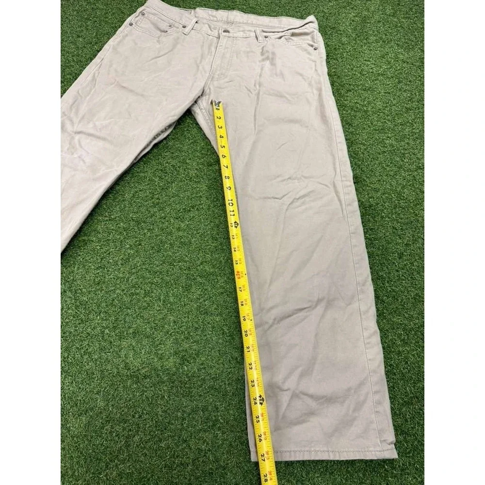 Levi's 514 Straight Leg Jeans‎ Mens 36x29 Beige Denim Patch Logo Streetwear